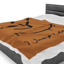 Load image into Gallery viewer, I Jump Instead Plush Blanket - Toffee w/ Black Logo
