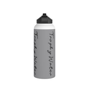 I Jump Instead Stainless Steel Water Bottle - Silvery Grey w/ Black Logo