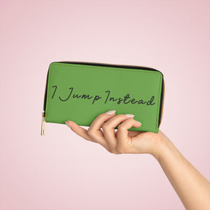 I Jump Instead Trophy Wallet - Earthy Green w/ Black Logo