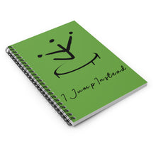 Load image into Gallery viewer, I Jump Instead Spiral Notebook - Earthy Green w/ Black Logo
