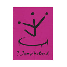 Load image into Gallery viewer, I Jump Instead Plush Blanket - Magenta w/ Black Logo
