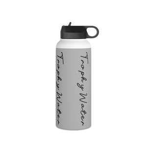 I Jump Instead Stainless Steel Water Bottle - Airy Grey w/ Black Logo