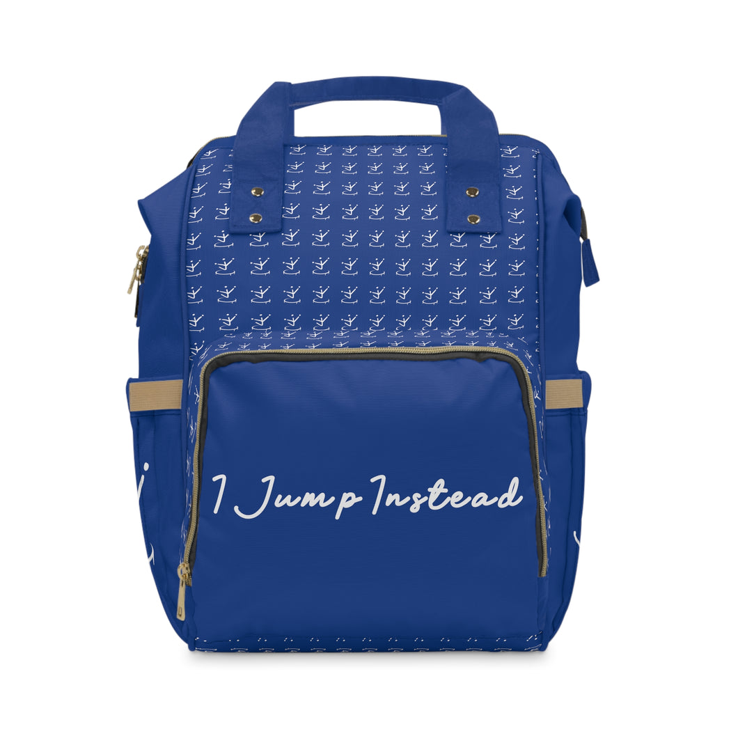 I Jump Instead Trophy Backpack - Moody Blue w/ White Logo