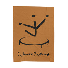 Load image into Gallery viewer, I Jump Instead Plush Blanket - Toffee w/ Black Logo
