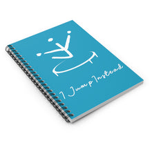 Load image into Gallery viewer, I Jump Instead Spiral Notebook - Aquatic Blue w/ White Logo
