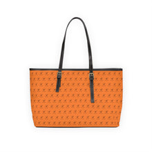 Load image into Gallery viewer, Faux Leather Shoulder Bag - Tangerine Orange w/ Black Logo

