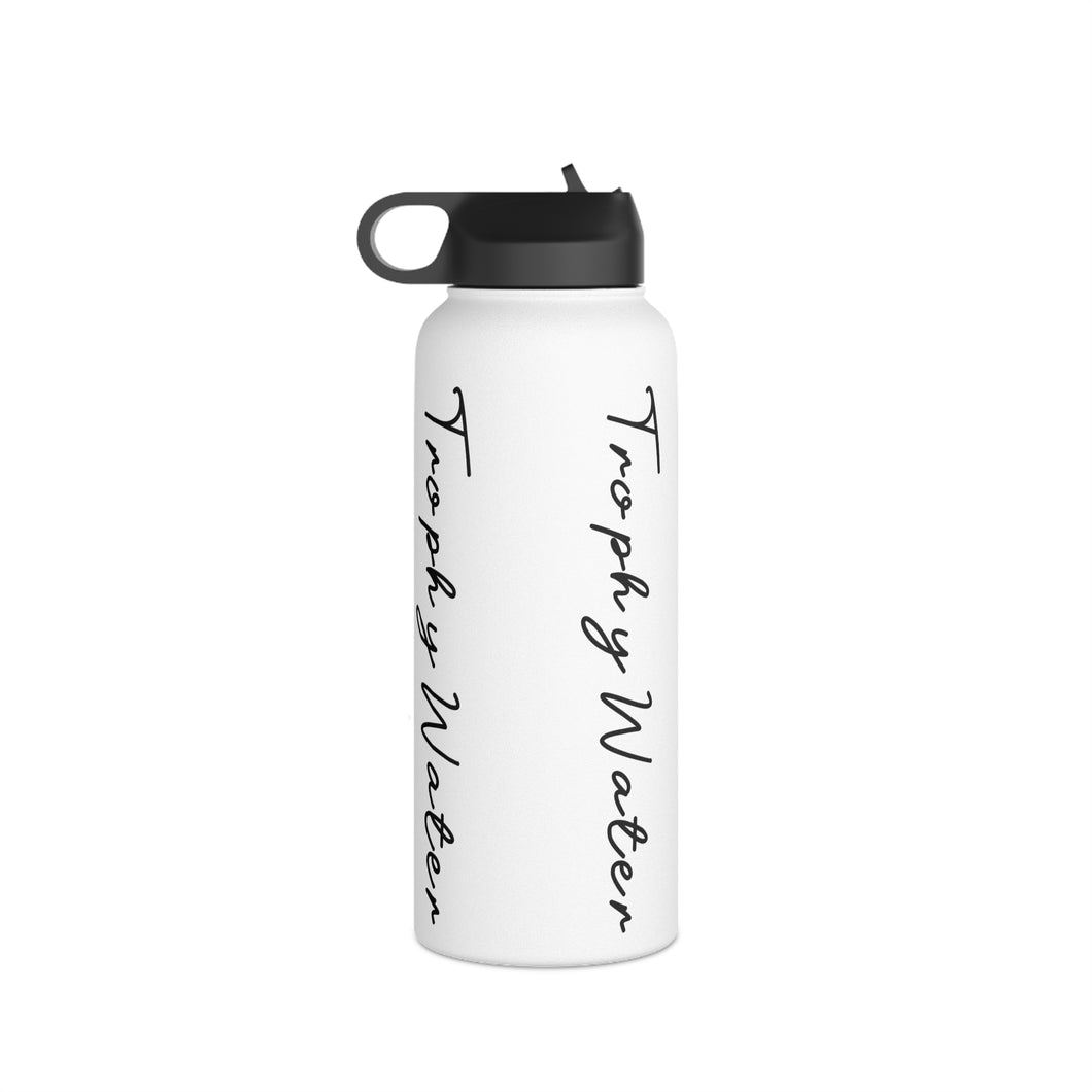 I Jump Instead Stainless Steel Water Bottle - Crispy White w/ Black Logo