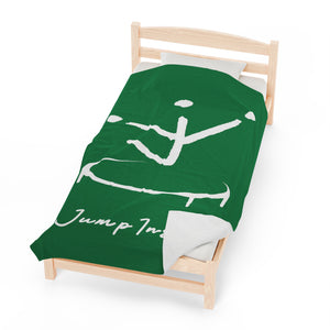 I Jump Instead Plush Blanket - Evergreen w/ White Logo